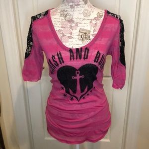 Crash And Burn 3/4 Sleeve shirt LIKE NEW